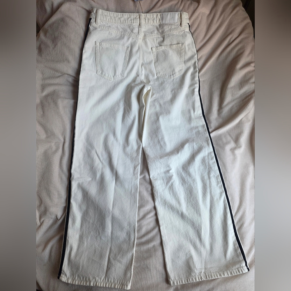 Adidas Women's Firebird Track Pants Denim White Jeans Cloud White Bnwt - Picture 6 of 10